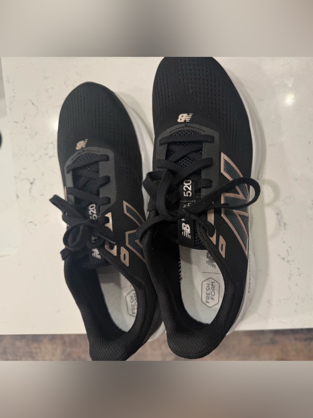 New Balance Women's Black Sneakers with Pink Accents - 520